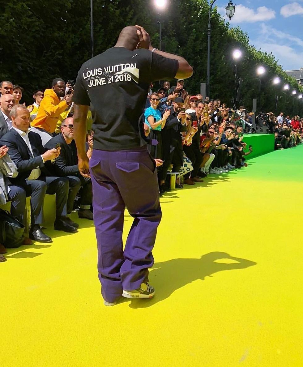 Virgil Abloh makes debut for Louis Vuitton at Paris with rainbow runway