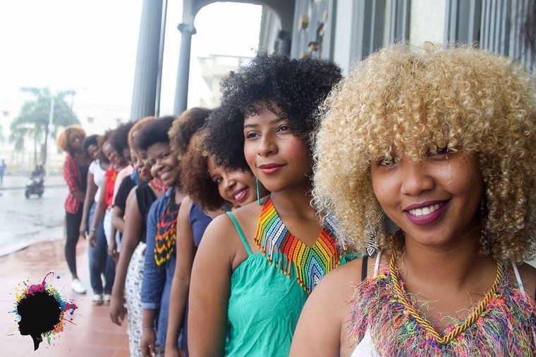 Beautiful Young Colombian Woman With Afro Hairstyle Wearing