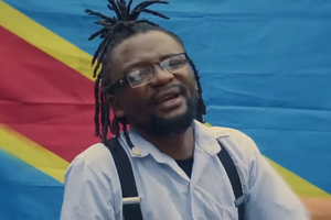 Delcat Idengo from  his music video “President Zoba,” Feb. 7, 2025.