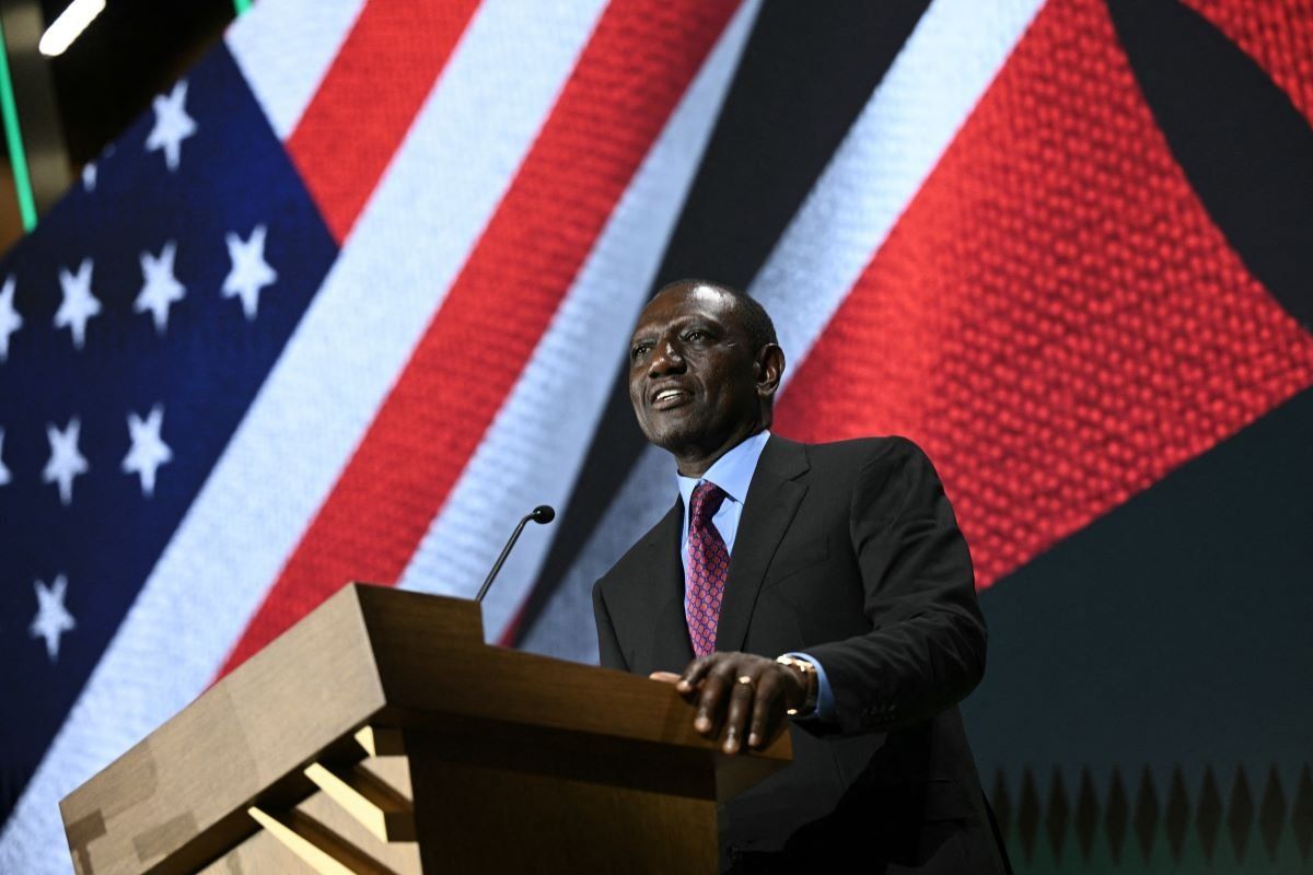 Kenyan President William Ruto delivers remarks at the US Chamber of Commerce in Washington, DC, on May 24, 2024.