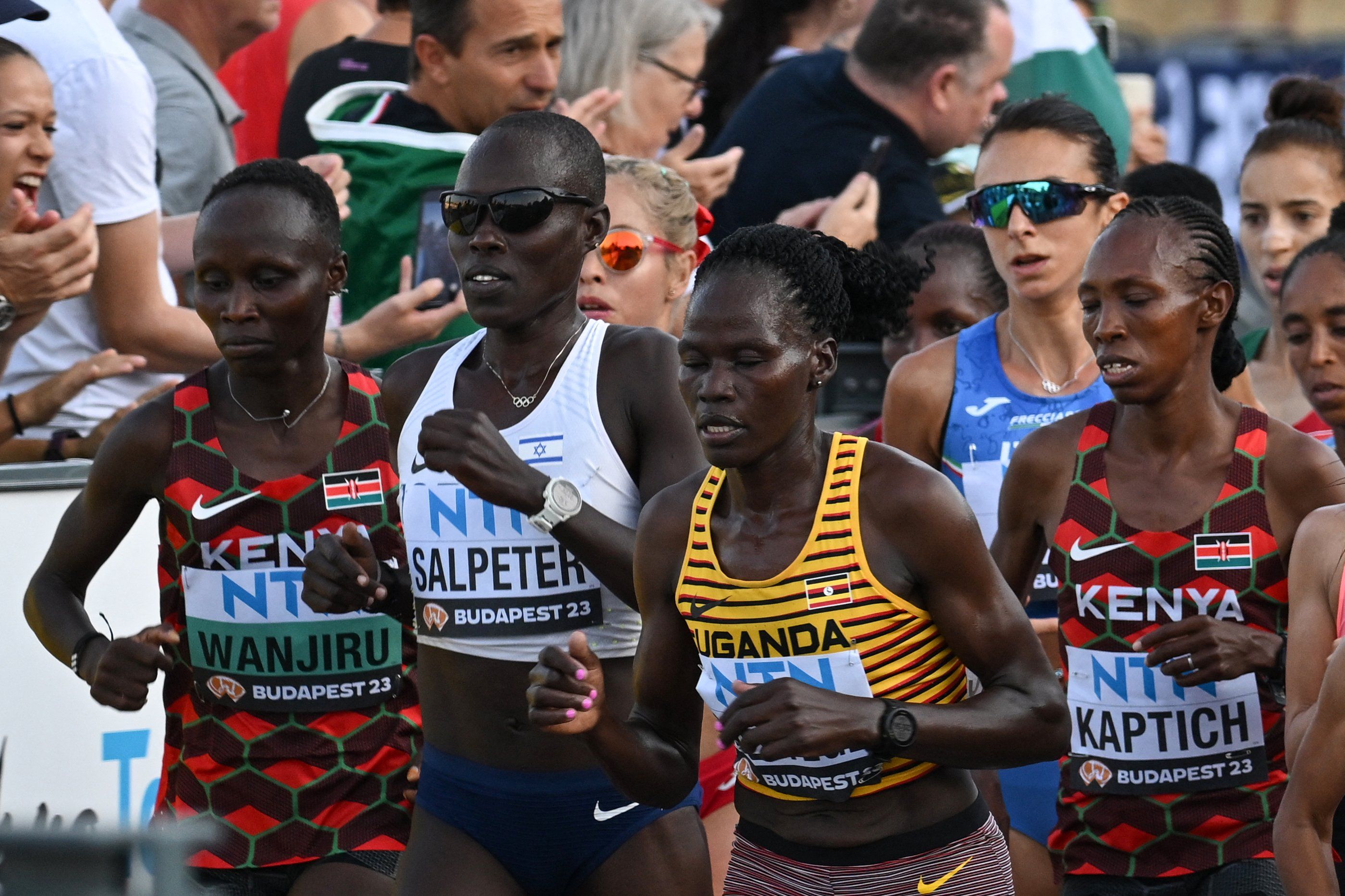 Uganda's Rebecca Cheptegei competes in the women's marathon final during the World Athletics Championships in Budapest on August 26, 2023.